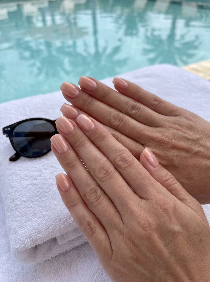 Pearl Pink Vacation Nails
